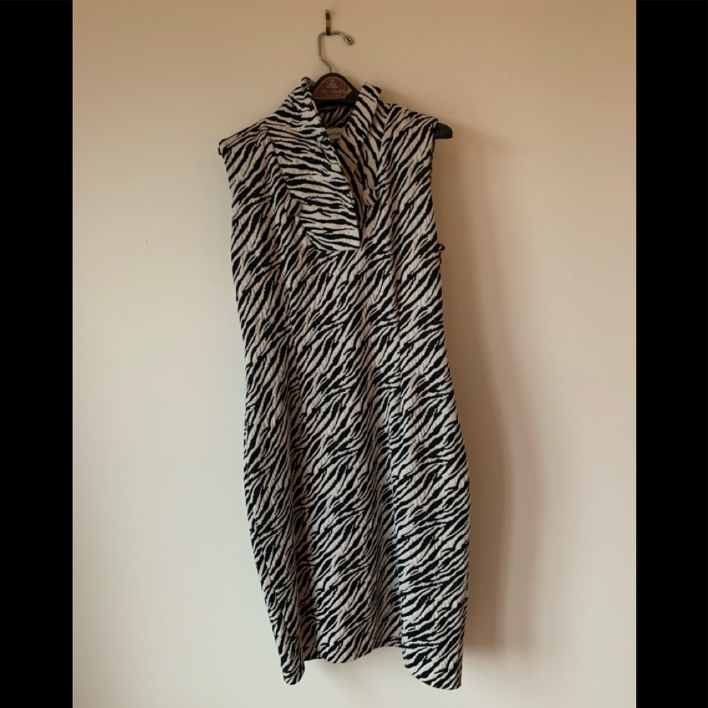 Calvin Klein Leopard Work into Evening Dress